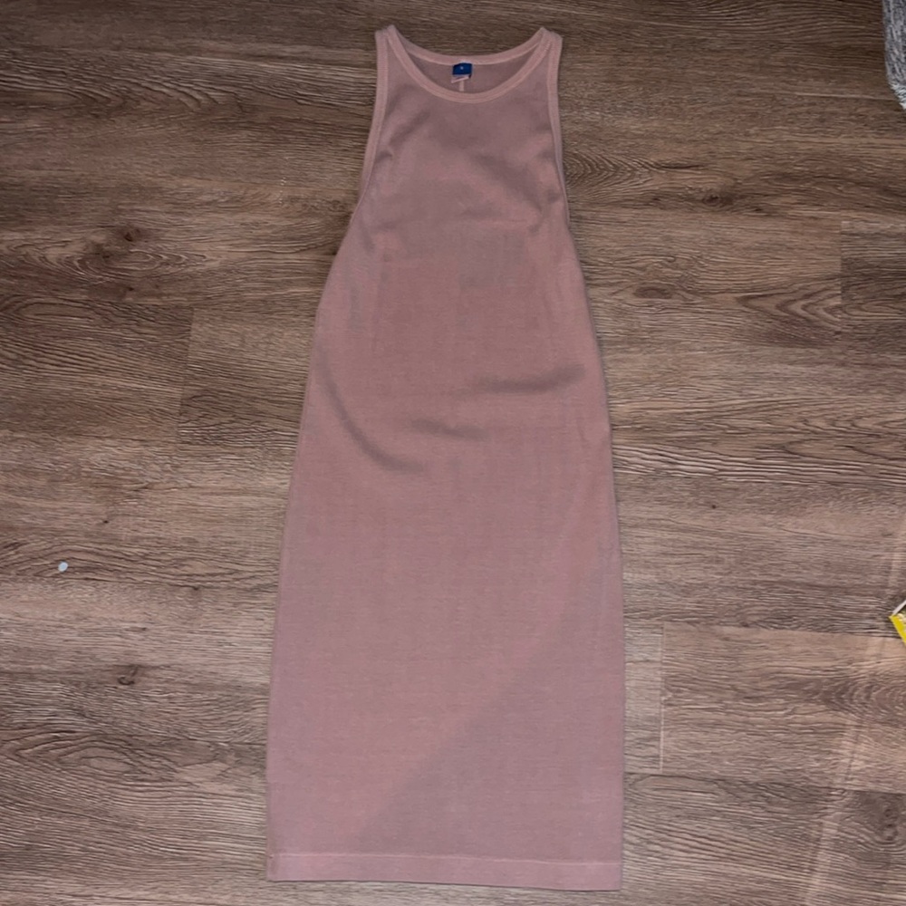 Taupe bodycon midi dress